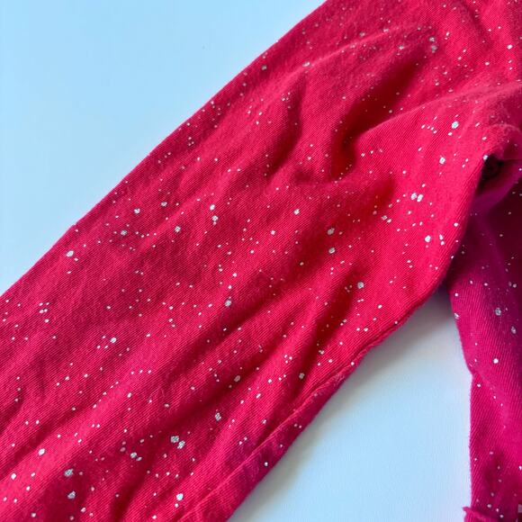 Old Navy Girls Dress Large 10/12 Red Gold Sparkle Long Sleeve Winter Holiday - Picture 2 of 6